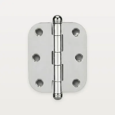 XH-A10 Stainless steel butt hinge, radius corners, ball tips