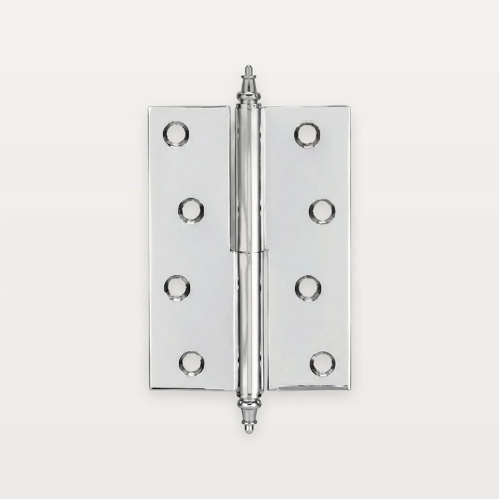 XH-C26 Brass right-angle (L) lift-off hinge with finials (PT3)