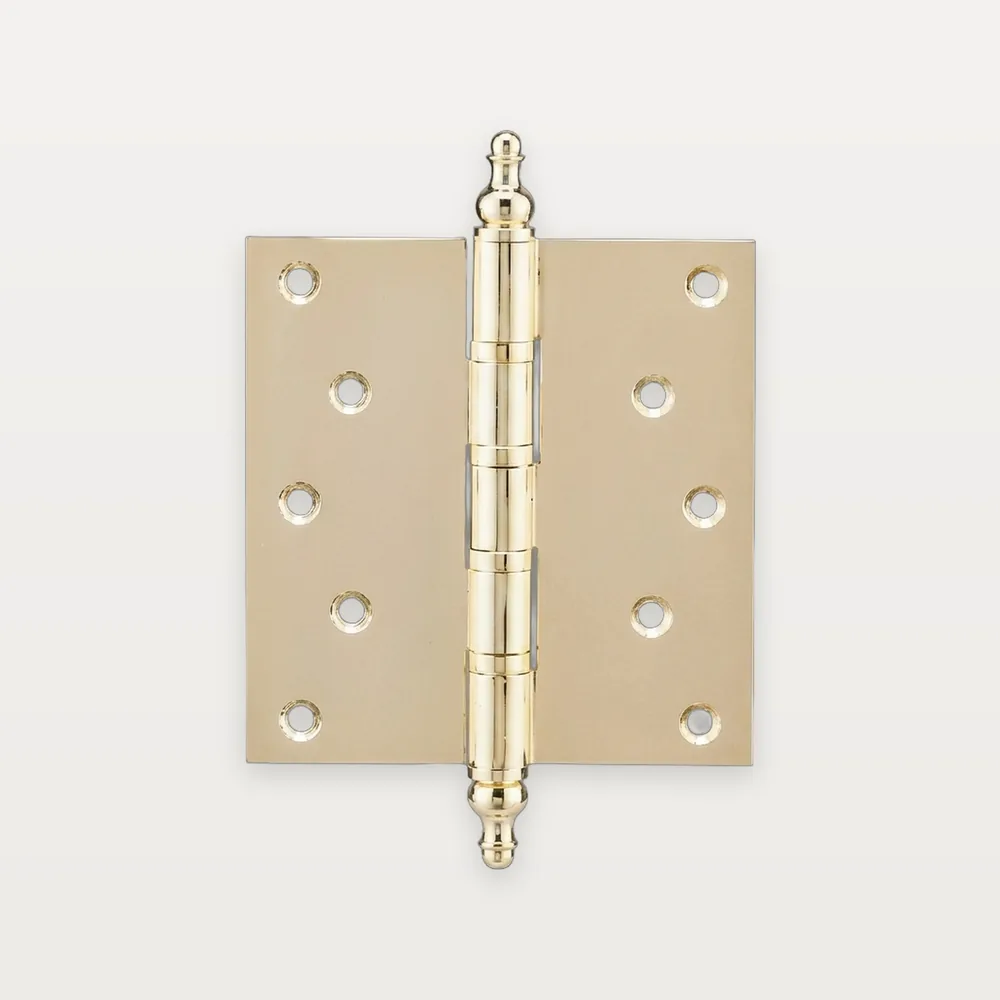 XH-C27 Brass butt hinge with finials, 4 ball bearings
