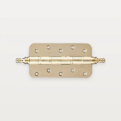 XH-C28 Brass butt hinge with finials (KT tip), 4 ball bearings, radius corners