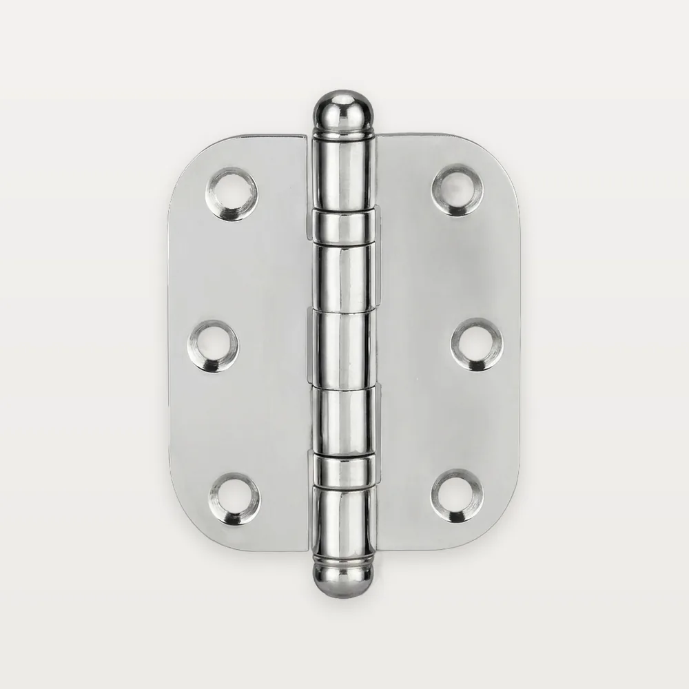XH-R12 Iron butt hinge, radius corners, ball tips, 2 ball bearings