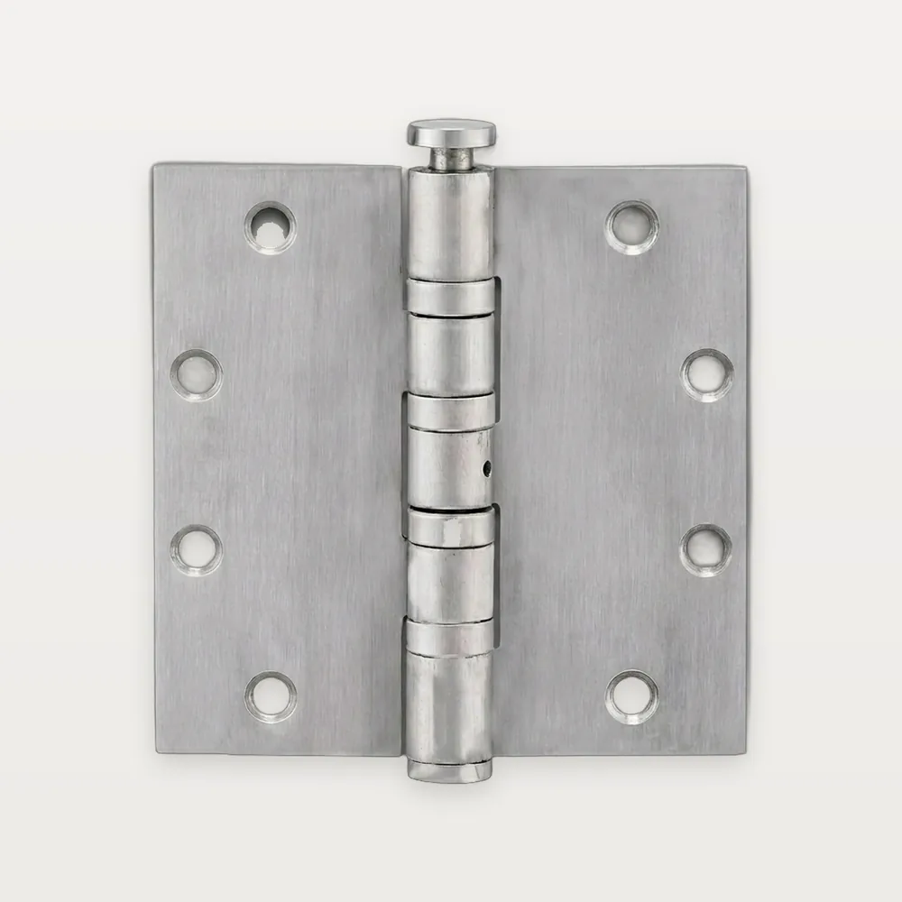 XH-R17 Iron commercial butt hinge, square, 4 ball bearings, button tip